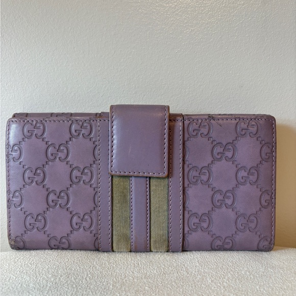 GUCCI Velvet Line Long Wallet - Lavender and grey - Picture 2 of 9